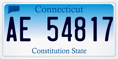 CT license plate AE54817