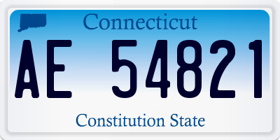 CT license plate AE54821