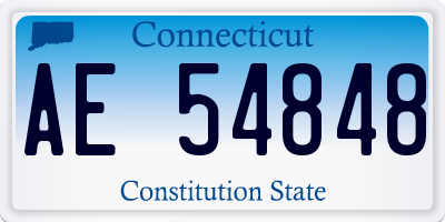 CT license plate AE54848