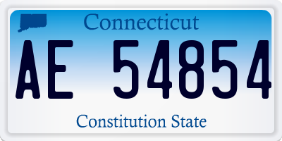CT license plate AE54854