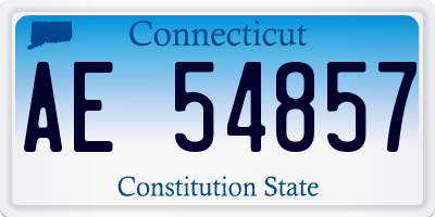 CT license plate AE54857