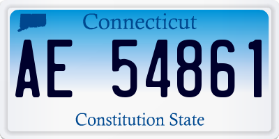 CT license plate AE54861