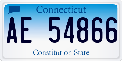 CT license plate AE54866