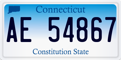 CT license plate AE54867