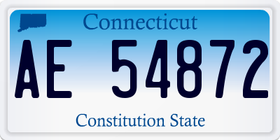 CT license plate AE54872