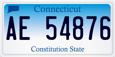 CT license plate AE54876