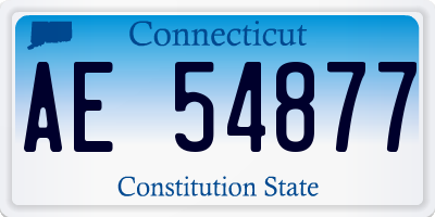 CT license plate AE54877