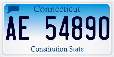 CT license plate AE54890