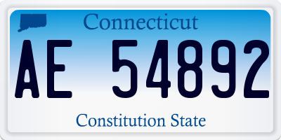 CT license plate AE54892