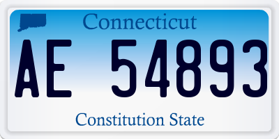 CT license plate AE54893