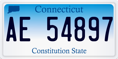 CT license plate AE54897