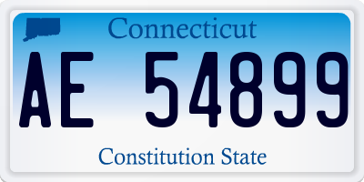 CT license plate AE54899