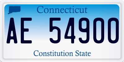 CT license plate AE54900