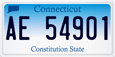 CT license plate AE54901