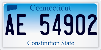 CT license plate AE54902