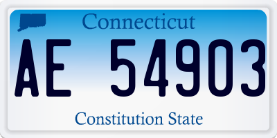 CT license plate AE54903