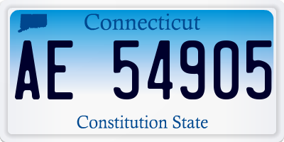 CT license plate AE54905
