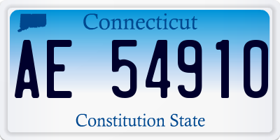 CT license plate AE54910