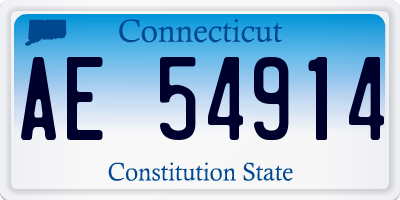 CT license plate AE54914