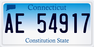 CT license plate AE54917