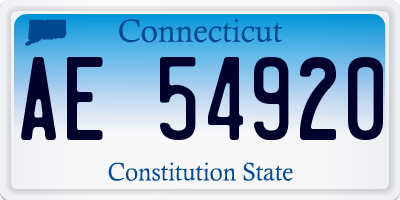 CT license plate AE54920