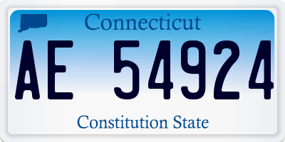 CT license plate AE54924
