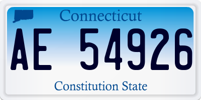 CT license plate AE54926
