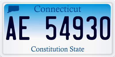CT license plate AE54930