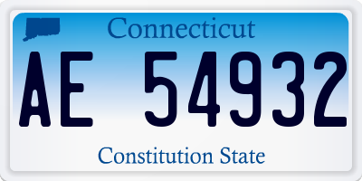 CT license plate AE54932