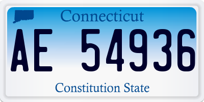 CT license plate AE54936