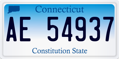 CT license plate AE54937