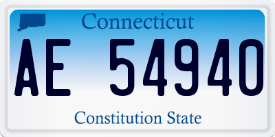 CT license plate AE54940
