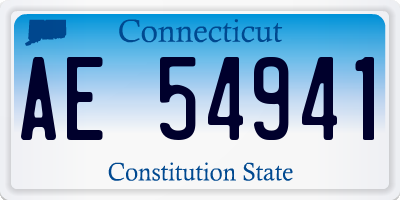 CT license plate AE54941