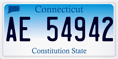 CT license plate AE54942