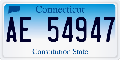 CT license plate AE54947