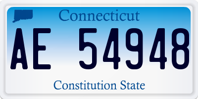 CT license plate AE54948