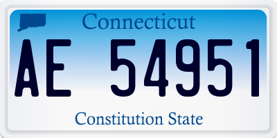 CT license plate AE54951