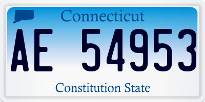 CT license plate AE54953