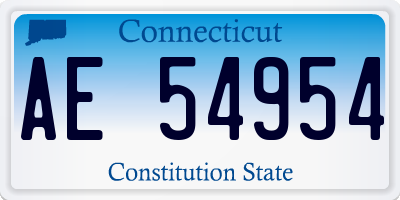 CT license plate AE54954