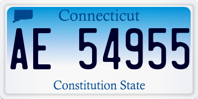 CT license plate AE54955