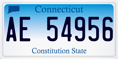 CT license plate AE54956