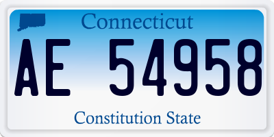 CT license plate AE54958