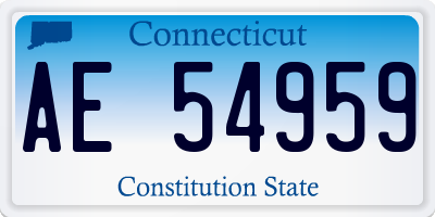 CT license plate AE54959