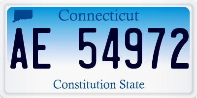 CT license plate AE54972