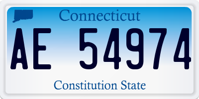 CT license plate AE54974
