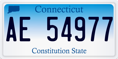 CT license plate AE54977