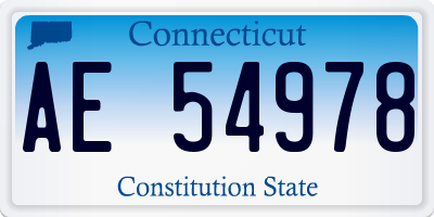 CT license plate AE54978