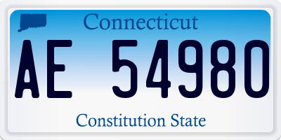 CT license plate AE54980