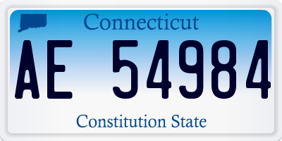 CT license plate AE54984