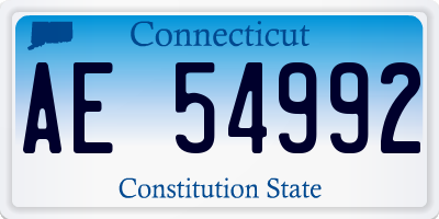 CT license plate AE54992